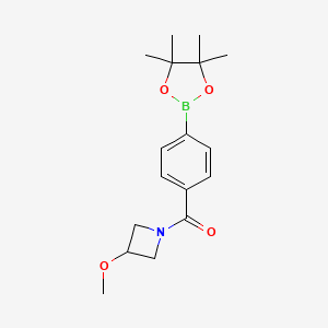 molecular formula C17H24BNO4 B8199651 (3-Methoxyazetidin-1-yl)(4-(4,4,5,5-tetramethyl-1,3,2-dioxaborolan-2-yl)phenyl)methanone 