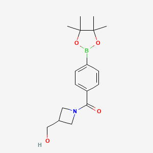 molecular formula C17H24BNO4 B8199653 (3-(Hydroxymethyl)azetidin-1-yl)(4-(4,4,5,5-tetramethyl-1,3,2-dioxaborolan-2-yl)phenyl)methanone 