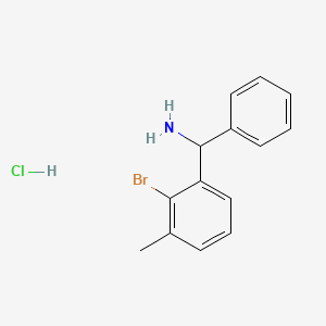 molecular formula C14H15BrClN B8199689 (2-Bromo-3-methylphenyl)-phenylmethanamine;hydrochloride 