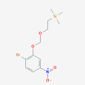 molecular formula C12H18BrNO4Si B8199715 2-[(2-Bromo-5-nitro-phenoxy)methoxy]ethyl-trimethyl-silane 