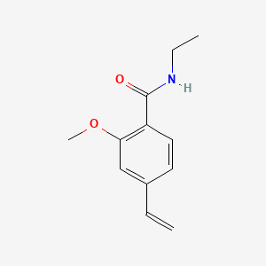 molecular formula C12H15NO2 B8199747 N-Ethyl-2-methoxy-4-vinylbenzamide 
