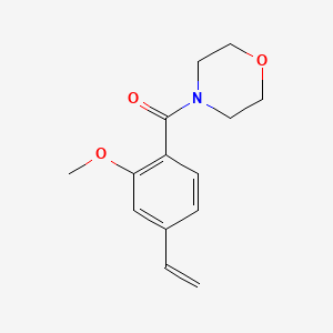 molecular formula C14H17NO3 B8199766 (2-Methoxy-4-vinylphenyl)(morpholino)methanone 