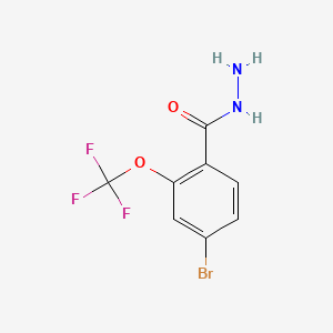 molecular formula C8H6BrF3N2O2 B8199770 4-Bromo-2-(trifluoromethoxy)benzohydrazide 