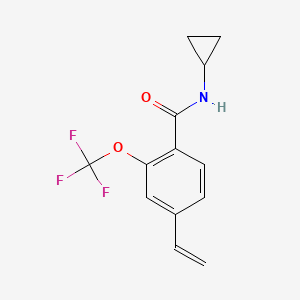 molecular formula C13H12F3NO2 B8199794 N-Cyclopropyl-2-(trifluoromethoxy)-4-vinylbenzamide 