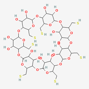 molecular formula C42H70O28S7 B8199823 6-Deoxy-6-thio-b-cyclodextrin 