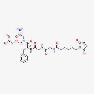 molecular formula C28H36N6O10 B8199839 EX-A4328, Glycinamide,N-[6-(2,5-dihydro-2,5-dioxo-1H-pyrrol-1-yl)-1-oxohexyl]glycylglycyl-L-phenylalanyl-N-[(carboxymethoxy) methyl]- 