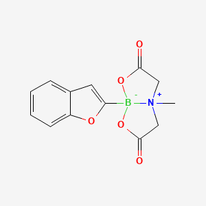 molecular formula C13H12BNO5 B8199862 8-(Benzofuran-2-yl)-4-methyl-2,6-dioxohexahydro-[1,3,2]oxazaborolo[2,3-b][1,3,2]oxazaborol-4-ium-8-uide 
