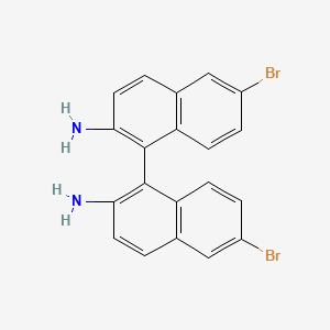 molecular formula C20H14Br2N2 B8199878 (S)-6,6'-Dibromo-[1,1'-binaphthalene]-2,2'-diamine 