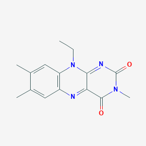 molecular formula C15H16N4O2 B8199932 10-乙基-3,7,8-三甲基苯并[g]蝶啶-2,4(3H,10H)-二酮 