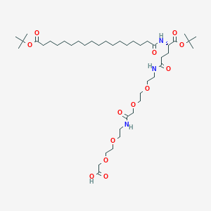 molecular formula C43H79N3O13 B8200005 (S)-22-(tert-Butoxycarbonyl)-43,43-dimethyl-10,19,24,41-tetraoxo-3,6,12,15,42-pentaoxa-9,18,23-triazatetratetracontanoic acid CAS No. 1118767-16-0