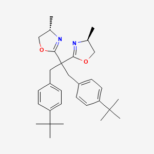 molecular formula C31H42N2O2 B8200012 (4S,4'S)-2,2'-(1,3-Bis(4-(tert-butyl)phenyl)propane-2,2-diyl)bis(4-methyl-4,5-dihydrooxazole) 