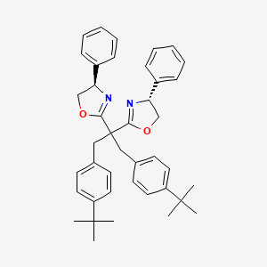 molecular formula C41H46N2O2 B8200023 (4R,4'R)-2,2'-(1,3-Bis(4-(tert-butyl)phenyl)propane-2,2-diyl)bis(4-phenyl-4,5-dihydrooxazole) 