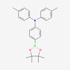 molecular formula C26H30BNO2 B8200040 4-Methyl-N-(4-(4,4,5,5-tetramethyl-1,3,2-dioxaborolan-2-yl)phenyl)-N-(p-tolyl)aniline 