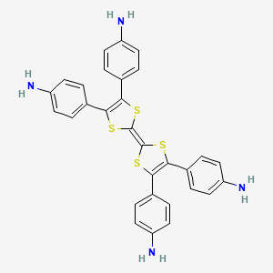 molecular formula C30H24N4S4 B8200076 4,4',4'',4'''-([2,2'-Bi(1,3-dithiolylidene)]-4,4',5,5'-tetrayl)tetraaniline 