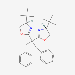 molecular formula C29H38N2O2 B8200109 (4R,4'R)-2,2'-(1,3-Diphenylpropane-2,2-diyl)bis(4-(tert-butyl)-4,5-dihydrooxazole) 