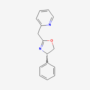 molecular formula C15H14N2O B8200110 (S)-4-Phenyl-2-(pyridin-2-ylmethyl)-4,5-dihydrooxazole 