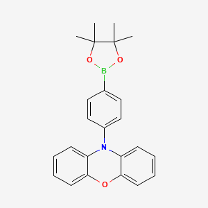 molecular formula C24H24BNO3 B8200115 10-(4-(4,4,5,5-Tetramethyl-1,3,2-dioxaborolan-2-yl)phenyl)-10H-phenoxazine 