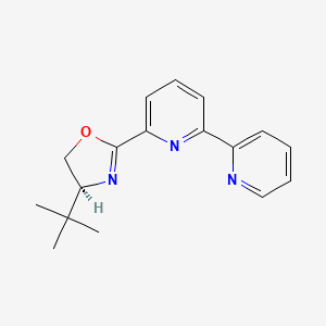 molecular formula C17H19N3O B8200118 (S)-2-([2,2'-Bipyridin]-6-yl)-4-(tert-butyl)-4,5-dihydrooxazole 