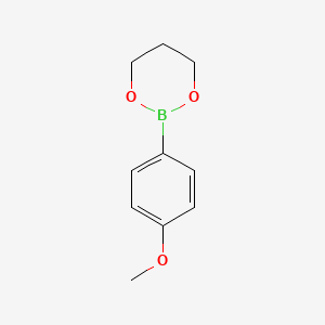 molecular formula C10H13BO3 B8200134 2-(4-Methoxyphenyl)-1,3,2-dioxaborinane 