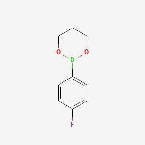 molecular formula C9H10BFO2 B8200157 2-(4-Fluorophenyl)-1,3,2-dioxaborinane 