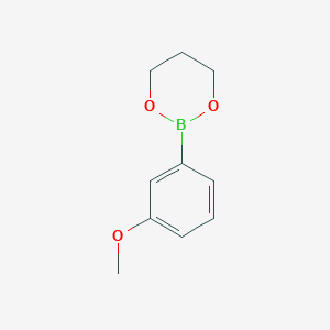 molecular formula C10H13BO3 B8200193 2-(3-Methoxyphenyl)-1,3,2-dioxaborinane 