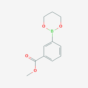 molecular formula C11H13BO4 B8200200 Methyl 3-(1,3,2-dioxaborinan-2-yl)benzoate 