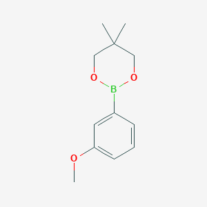 molecular formula C12H17BO3 B8200213 2-(3-Methoxyphenyl)-5,5-dimethyl-1,3,2-dioxaborinane 