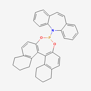 molecular formula C34H30NO2P B8200218 5-(8,9,10,11,12,13,14,15-Octahydrodinaphtho[2,1-d:1',2'-f][1,3,2]dioxaphosphepin-4-yl)-5H-dibenzo[b,f]azepine 