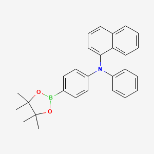 molecular formula C28H28BNO2 B8200225 N-苯基-N-(4-(4,4,5,5-四甲基-1,3,2-二氧杂硼环-2-基)苯基)萘-1-胺 