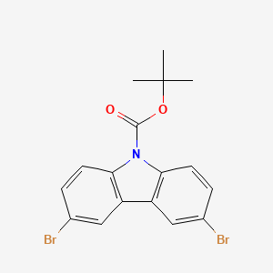 molecular formula C17H15Br2NO2 B8200243 tert-butyl 3,6-dibromo-9H-carbazole-9-carboxylate 