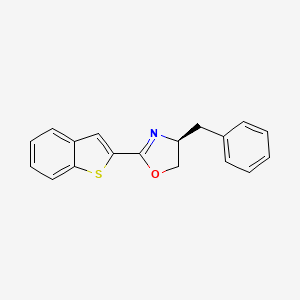 molecular formula C18H15NOS B8200258 (S)-2-(Benzo[b]thiophen-2-yl)-4-benzyl-4,5-dihydrooxazole 