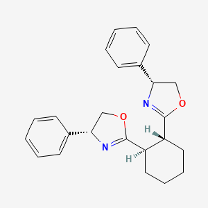 molecular formula C24H26N2O2 B8200259 (1R,2R)-1,2-Bis((R)-4-phenyl-4,5-dihydrooxazol-2-yl)cyclohexane 