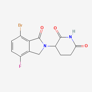 molecular formula C13H10BrFN2O3 B8200276 3-(7-Bromo-4-fluoro-1-oxoisoindolin-2-yl)piperidine-2,6-dione 