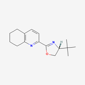 molecular formula C16H22N2O B8200291 (R)-4-(tert-Butyl)-2-(5,6,7,8-tetrahydroquinolin-2-yl)-4,5-dihydrooxazole 