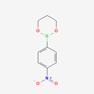 molecular formula C9H10BNO4 B8200300 2-(4-Nitrophenyl)-1,3,2-dioxaborinane 