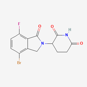 molecular formula C13H10BrFN2O3 B8200346 3-(4-Bromo-7-fluoro-1-oxoisoindolin-2-yl)piperidine-2,6-dione 