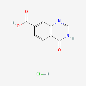 molecular formula C9H7ClN2O3 B8200378 4-Oxo-3,4-dihydroquinazoline-7-carboxylic acid hydrochloride 
