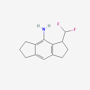 molecular formula C13H15F2N B8200385 3-(Difluoromethyl)-1,2,3,5,6,7-hexahydro-s-indacen-4-amine 