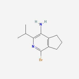 molecular formula C11H15BrN2 B8200402 1-Bromo-3-isopropyl-6,7-dihydro-5H-cyclopenta[c]pyridin-4-amine 