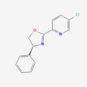 molecular formula C14H11ClN2O B8200407 (R)-2-(5-Chloropyridin-2-yl)-4-phenyl-4,5-dihydrooxazole 