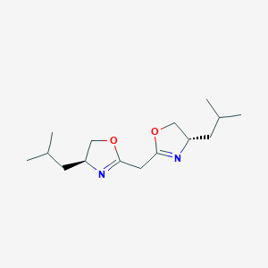 molecular formula C15H26N2O2 B8200439 Bis((S)-4-isobutyl-4,5-dihydrooxazol-2-yl)methane 