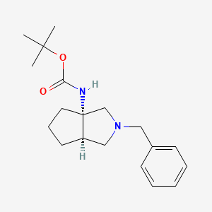molecular formula C19H28N2O2 B8200461 rel-tert-Butyl ((3aS,6aR)-2-benzylhexahydrocyclopenta[c]pyrrol-3a(1H)-yl)carbamate 