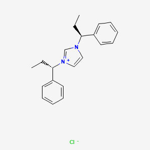 molecular formula C21H25ClN2 B8200468 1,3-Bis((S)-1-phenylpropyl)-1H-imidazol-3-ium chloride 