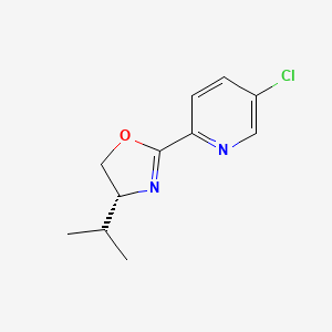 molecular formula C11H13ClN2O B8200476 (R)-2-(5-Chloropyridin-2-yl)-4-isopropyl-4,5-dihydrooxazole 