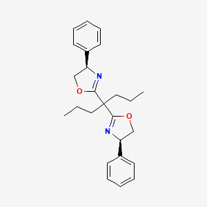 molecular formula C25H30N2O2 B8200484 (4R,4'R)-2,2'-(Heptane-4,4-diyl)bis(4-phenyl-4,5-dihydrooxazole) 