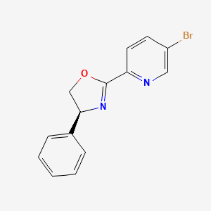 molecular formula C14H11BrN2O B8200490 (S)-2-(5-Bromopyridin-2-yl)-4-phenyl-4,5-dihydrooxazole 