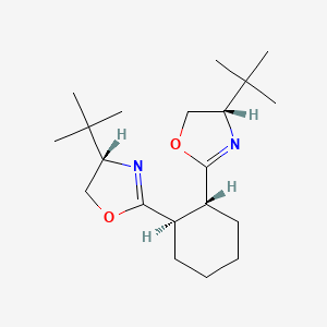 molecular formula C20H34N2O2 B8200548 (1R,2R)-1,2-Bis((S)-4-(tert-butyl)-4,5-dihydrooxazol-2-yl)cyclohexane 