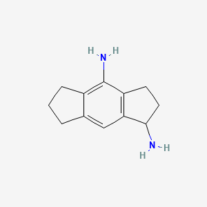 molecular formula C12H16N2 B8200555 1,2,3,5,6,7-Hexahydro-s-indacene-1,4-diamine 