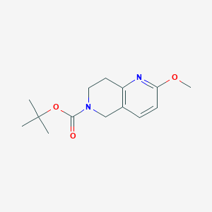 molecular formula C14H20N2O3 B8200582 tert-Butyl 2-methoxy-7,8-dihydro-1,6-naphthyridine-6(5H)-carboxylate 