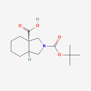 molecular formula C14H23NO4 B8200598 rel-(3aS,7aS)-2-(tert-Butoxycarbonyl)octahydro-3aH-isoindole-3a-carboxylic acid 